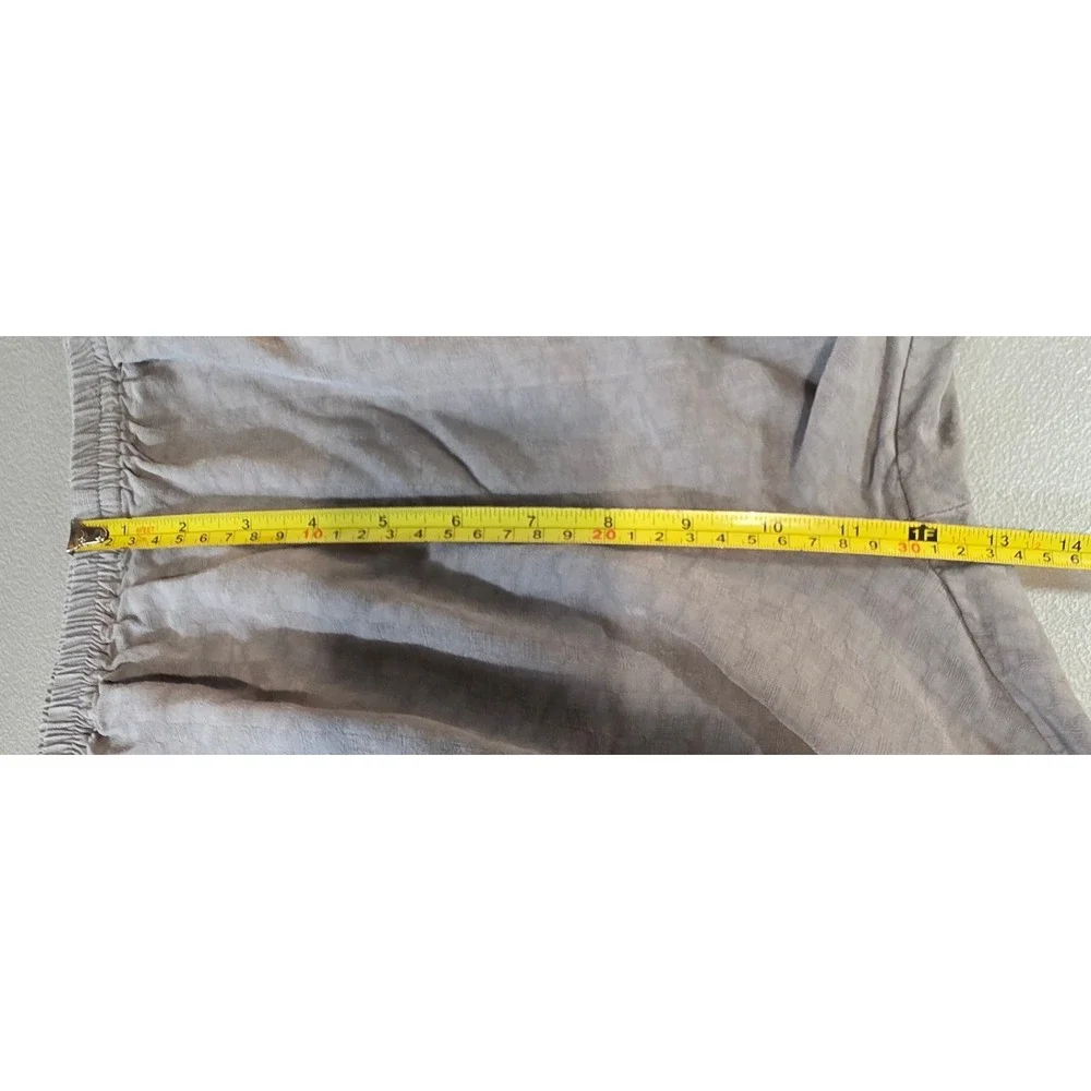 Lyng Womens L Gray Rayon Lagenlook Wide‎ Leg Cropped AR Pants